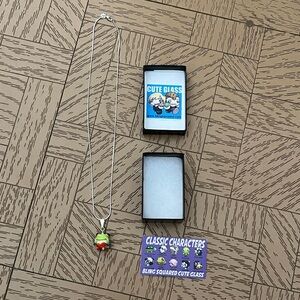 Green Character Tree Frog Pendant Necklace